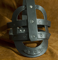 leather head cage mask restraint